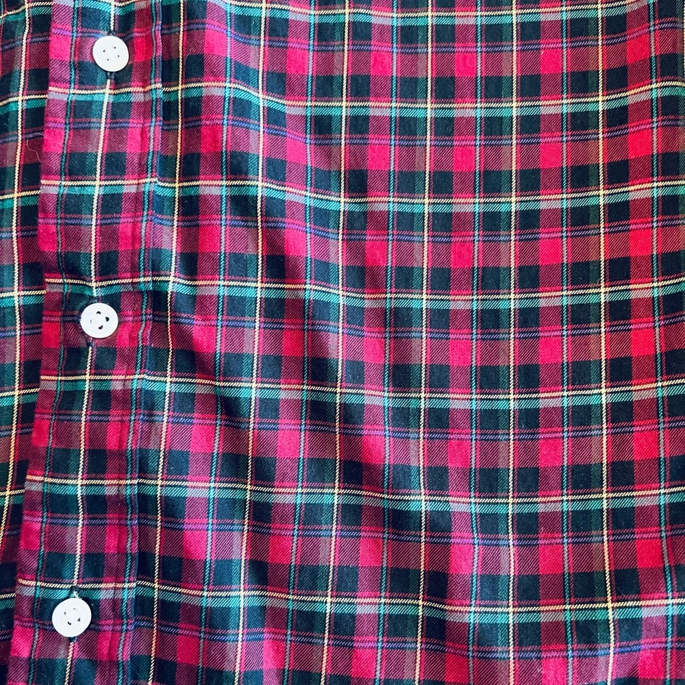 Vintage Ralph Lauren Red & Green Plaid Button Down Long sleeve Shirt size Large - Picture 3 of 10